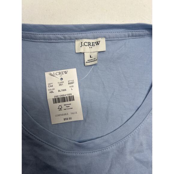 J.Crew Sleeveless Knit Tiered A-Line Mini Dress in Artic Blue. Size L. NWT - Picture 3 of 6